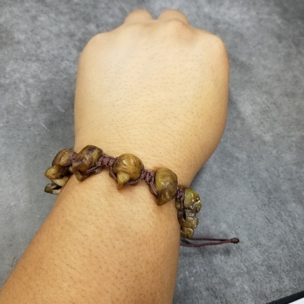 Turtle bracelet carved stone agate bracelet - Picture 11 of 14